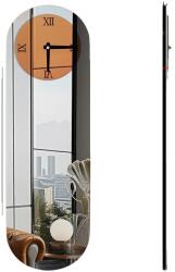  Elegáns Barna Üveg Falióra Római Számokkal - 100cm x 32cm