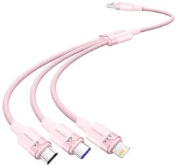 Vention USB 2.0 A la 3-in-1 6A cablu Vention CTRPG 1.5M (roz)