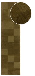 Flair Rugs Ръчно изработена вълнена пътека в цвят каки 60x230 cm Checkerboard - Flair Rugs (503119376089)