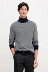 Tommy Hilfiger gyapjúkeverék pulóver könnyű, sötétkék, garbónyakú, MW0MW40446 - sötétkék M