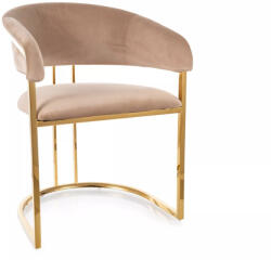 SIGNAL MEBLE Tulipe Velvet Bézs Bársony Étkezőszék Arany Vázzal (SIG-TULIPEVZLBE)