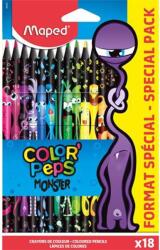 Maped Színes ceruza készlet, háromszögletű, MAPED "Color`Peps Monster" 18 különböző szín (IMA862600) - tintasziget