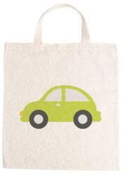  Óvodai jellel vászontáska 27x31x0, 3cm méretben autó zöld jel
