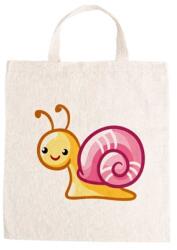  Óvodai jellel vászontáska 27x31x0, 3cm méretben csiga rózsaszín jel