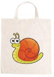  Óvodai jellel vászontáska 27x31x0, 3cm méretben csiga zöld jel