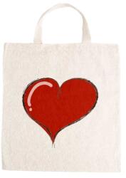  Óvodai jellel vászontáska 27x31x0, 3cm méretben szív rajz piros jel