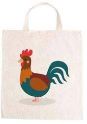  Óvodai jellel vászontáska 27x31x0, 3cm méretben kakas zöld-barna jel