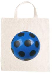  Óvodai jellel vászontáska 27x31x0, 3cm méretben labda kék fekete pöttyös jel