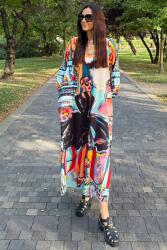 FashionLand ROCHIE MAXI CU BUZUNARE SI MANECI LUNGA CITY MELEK TALIE UNICA Multicolora