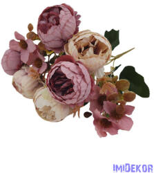  Boglárka 6 fejes selyem csokor 29cm - Mályva