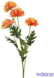 Krizantém 4 fejes szálas selyemvirág 80cm - Narancs