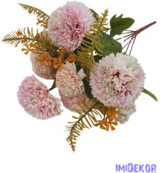 Krizantém 9 fejes selyemvirág csokor 40cm - Rózsaszín