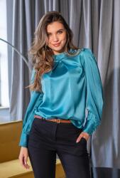 Hermosa Bluza uni din vascoza cu un croi fluid si rafinat TIFFANY, Hermosa, turcoaz