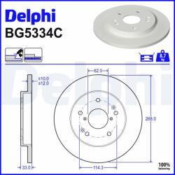 DELPHI Disc frana DELPHI BG5334C (BG5334C) - automobilus