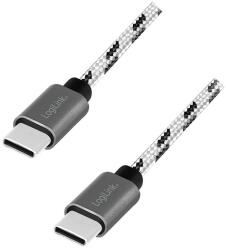 LogiLink USB 2.0 Type-C kábelkészlet, C/M-ről USB-C/M-re, alu, nejlon, fehér/fekete