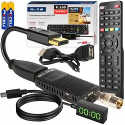 BLOW Dekóder Tuner Tv DVB-T2 Hevc H. 265 Full Hd Mini Stick Távirányító Akkumulátor Szett (77-044#)