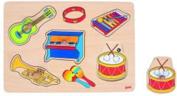 Goki Hangot adó fogantyús fa kirakó, hangszerek, hangszer hangokkal