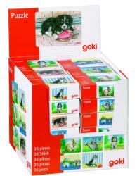 Goki Fa kirakó játék 6 db-os készlet, állatkölykök