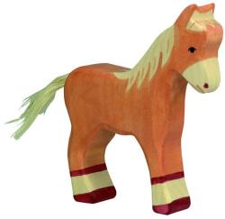 Holztiger Fa játék állatok - ló, csikó, világosbarna, álló