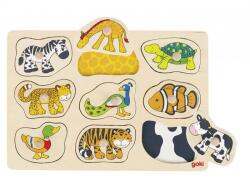 Goki Fogantyús fa kirakó háttérképpel, állatok