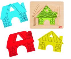 Goki Többrétegű fa kirakó, ház