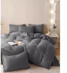 Finet PREMIUM Lenjerie de Pat Finet Jacquard PREMIUM, Pat Dublu, 6 Piese, Gri Inchis - JO192 Lenjerie de pat