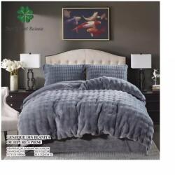 Cocolino Lenjerie Cocolino Cu Blanita de Iepure Pentru Pat Dublu, 4 piese , GRI INCHIS - PUC99 Lenjerie de pat