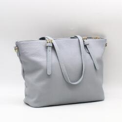 Jorita világoskék erezett nagy bőr női válltáska