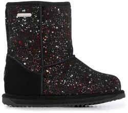 Emu Emu, Galaxy Brumby vízálló bebújós nyersbőr csizma, Fekete/Fehér/Piros, 24 EU (K12659-BLACK-8)