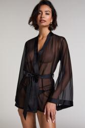 Hunkemoller Hunkemoller, Maxime fürdőköpeny szaténhatású részletekkel, Fekete, M-L (301490-CAVIAR-M-L)