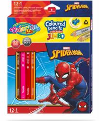 Colorino Kids színes ceruza, Pókember, Háromszög alakú, Jumbo, 12 + 1 szín (91802PTR)