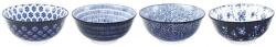 Ibili 4 db válogatott tálból álló készlet Ibili Armonia, porcelán, 15x7 cm, 0, 61 l, kék (IB-691900A)