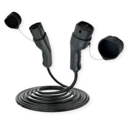 Roline EV Kábel, Elektromos autó töltő kábel, Type2, 3 fázisú, 22 kW, 3m, fekete (19.08. 0023-4) (19.08.0023-4)