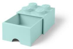 LEGO Tárolódoboz, fiókos, LEGO "Brick", vízkék (L40051742)