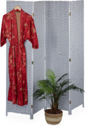 Relax Összecsukható 4 részes paraván 170 cm térelválasztó szürke dekoratív spanyol fal