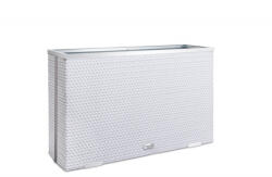 Rattan Art Polirattan virágtartó láda 100x30x60 cm növénytartó kaspó fehér