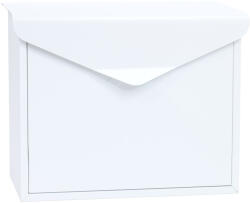 TEC Acél postaláda boríték alakú levélszekrény 360x290x100 mm fehér modern utcai postaláda