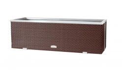 Rattan Art Polirattan virágtartó láda 150x39x50 cm növénytartó kaspó világosbarna