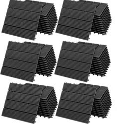 Debau WPC kazettás teraszburkolólap 66 darabos készlet 30x30 cm klasszikus balkonburkolólap antracit teraszburkolat