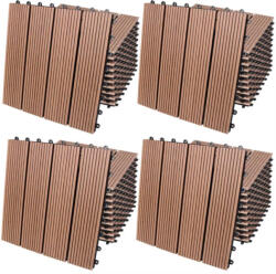 Debau 4 m2 WPC kazettás teraszburkolólap 44 darabos készlet 30x30 cm klasszikus balkonburkolólap Terrakotta teraszburkolat