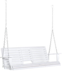 Osoam Veranda hintaágy 2-3 személyes fehér függő hintaszék 150x75x53 cm fa hintapad felfüggesztett pad