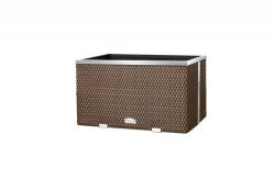 Rattan Art Polirattan virágtartó láda 70x38x40 cm növénytartó kaspó világosbarna