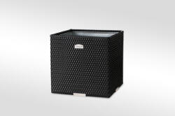 Rattan Art Polirattan virágtartó láda 46x46x46 cm növénytartó kaspó fekete