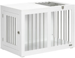 AOSOM Kutya kennel 80x50x56, 5 cm kutyaketrec 2 ajtóval kutyabox, zárható, acélhálós