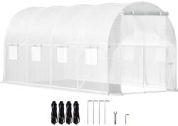 VEVOR Boltíves tetővel rendelkező üvegház 4, 6x2, 1x2, 1m alagút fóliasátor horganyzott acélváz és PE borítás (YDSDWSB1577FTL33VV0)
