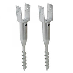 Bau Talajcsavar oszlophoz 2db kerítésoszlop U-alakú 67 cm talajdűbel Leverhető oszloptartó talppal 2 füllel