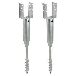 Bau Talajcsavar oszlophoz 2 db kerítésoszlop U-alakú 68, 5 cm talajdűbel Leverhető oszloptartó talppal 2 füllel