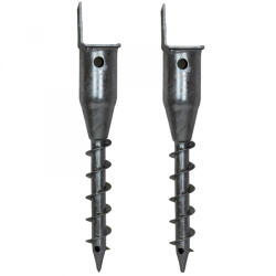 Bau Talajcsavar oszlophoz 2db kerítésoszlop 48 cm talajdűbel Leverhető oszloptartó talppal 1 füllel