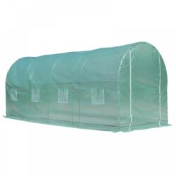 AOSOM Fóliasátor növénytermesztéshez és neveléshez 8 ablakos üvegház melegház 500x200x210cm
