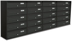 ALUBOX Társasházi postaláda 20 darabos beltéri és kültéri falra szerelhető antracit SLIM 5x4 levélszekrény galvanizált festett acél